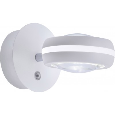 Indoor wall light Trio Vista 3.8W Ø 11 cm. Dimmable multicolor RGBW LED. Remote control. WiZ Compatible Living room and bedroom. Modern Style. Metal casting. White Color