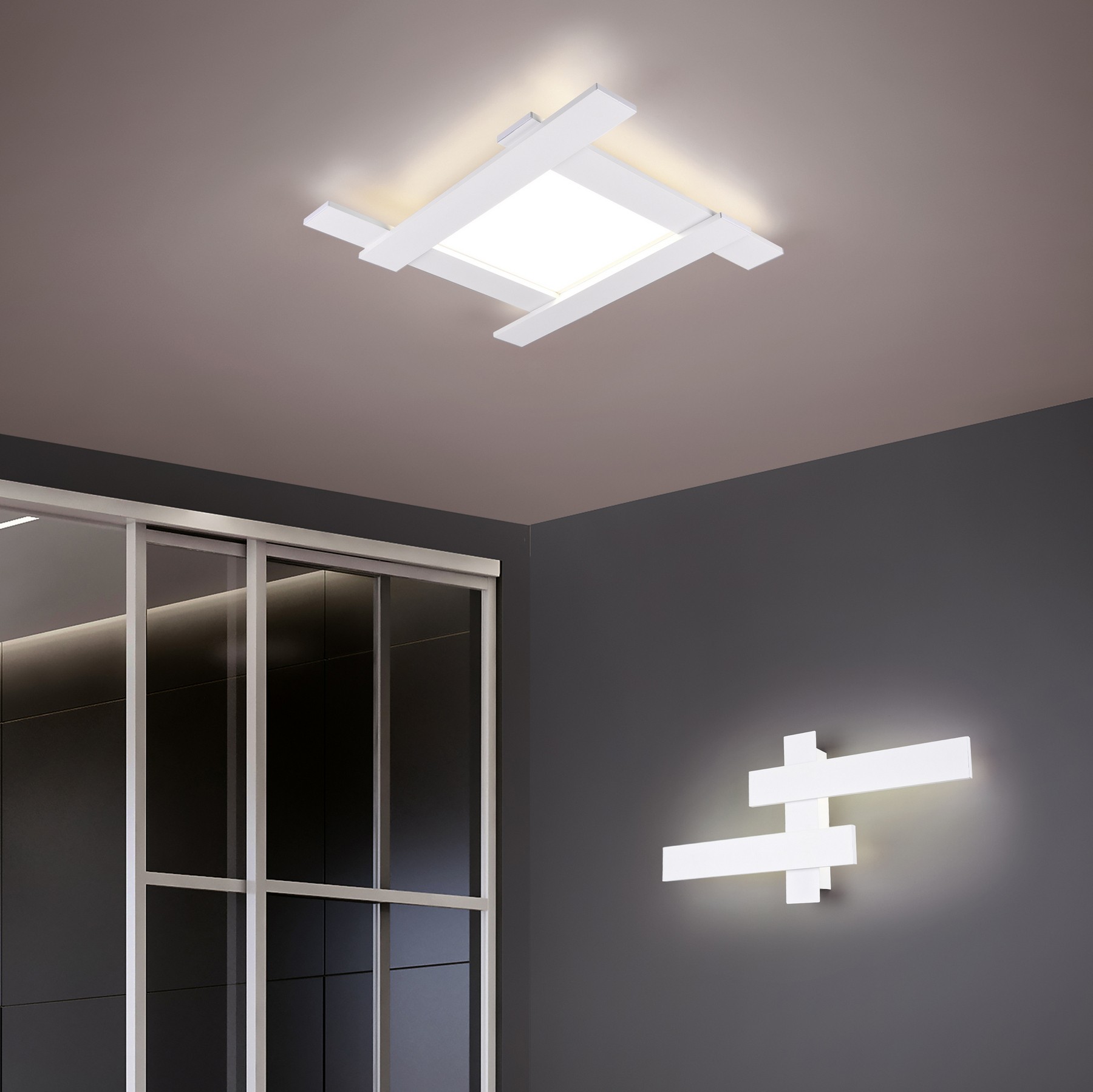 44,95 € Spedizione Gratuita | Lampada da parete per interni Trio Belfast 10.5W 4000K Luce neutra. 60×30 cm. LED integrato. Montaggio a soffitto e parete Metallo. Colore bianca