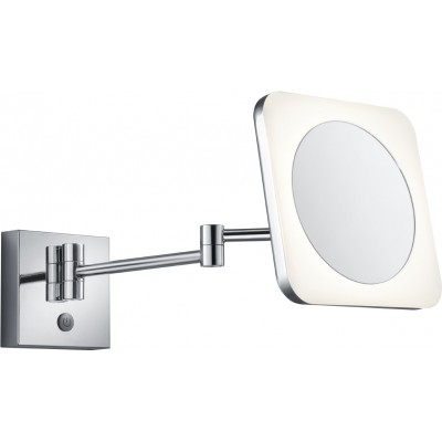 Lampada da parete per interni Trio View 3W 3000K Luce calda. 20×19 cm. Lente d'ingrandimento 3x. LED sostituibili. Luce direzionale Bagno. Stile moderno. Metallo. Colore cromato