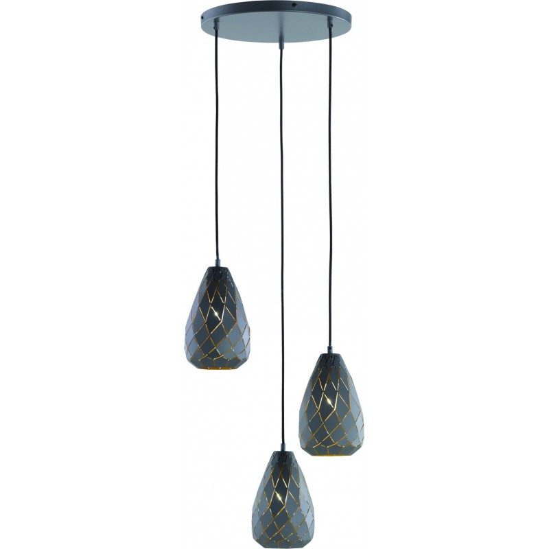 158,95 € Free Shipping | Hanging lamp Trio Onyx Ø 35 cm. Living room and bedroom. Modern Style. Metal casting. Anthracite Color