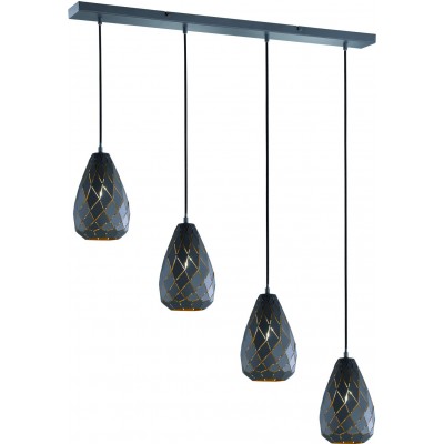 Hanging lamp Trio Onyx 150×90 cm. Living room and bedroom. Modern Style. Metal casting. Anthracite Color