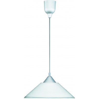 Lámpara colgante Trio Diego Ø 30 cm. Salón, cocina y dormitorio. Estilo moderno. Plástico y Policarbonato. Color aluminio