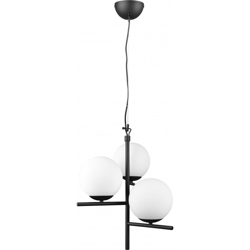 128,95 € Free Shipping | Hanging lamp Trio Pure Ø 40 cm. Living room and bedroom. Modern Style. Metal casting. Black Color