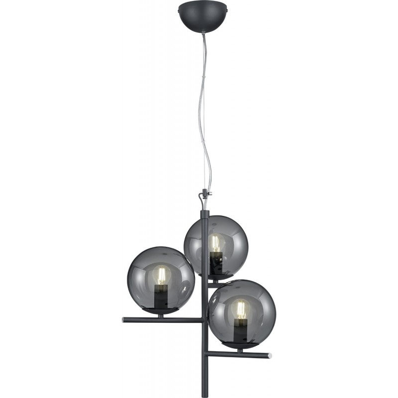 127,95 € Free Shipping | Hanging lamp Trio Pure Ø 40 cm. Living room and bedroom. Modern Style. Metal casting. Anthracite Color