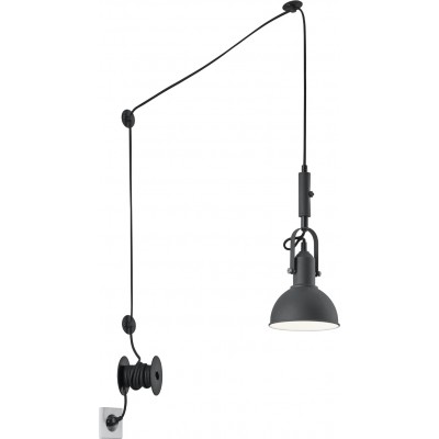 Lámpara colgante Trio Carlotta Ø 14 cm. Altura regulable Salón y dormitorio. Estilo moderno. Metal. Color negro