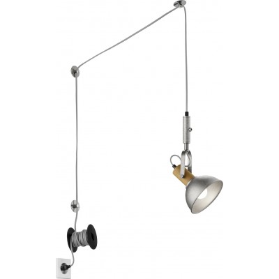Hanging lamp Trio Delia Ø 14 cm. Adjustable height Living room and bedroom. Modern Style. Metal casting. Old nickel Color
