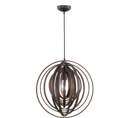 114,95 € Free Shipping | Hanging lamp Trio Boolan Ø 50 cm. Wood. Brown Color