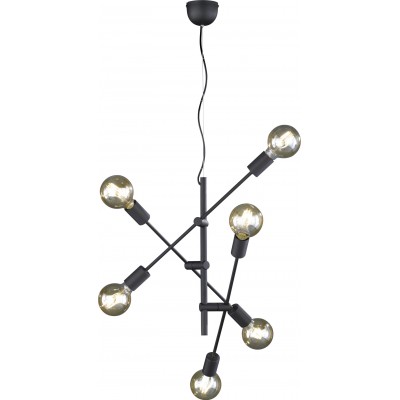 Lampadario Trio Cross Ø 54 cm. Luce direzionale Soggiorno e camera da letto. Stile moderno. Metallo. Colore nero