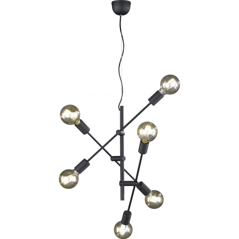 101,95 € 免费送货 | 枝形吊灯 Trio Cross Ø 54 cm. 定向光 客厅 和 卧室. 现代的 风格. 金属. 黑色的 颜色