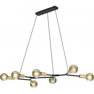 Lámpara de araña Trio Cross 150×91 cm. Altura regulable Salón y dormitorio. Estilo moderno. Metal. Color negro