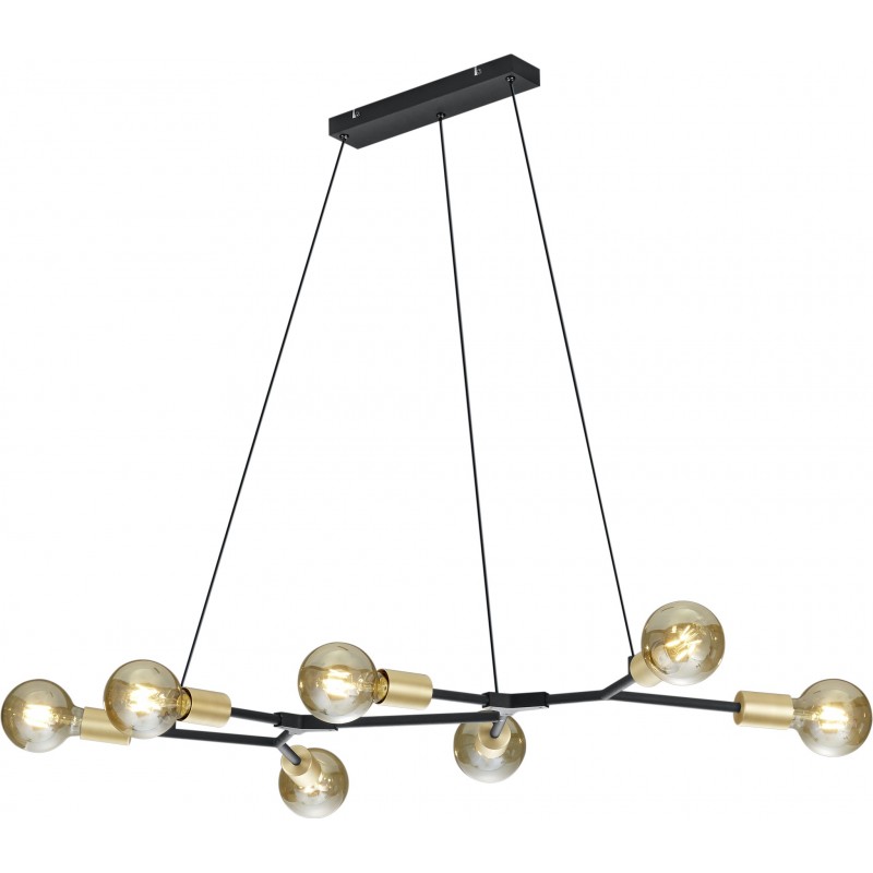 109,95 € Free Shipping | Chandelier Trio Cross 150×91 cm. Adjustable height Living room and bedroom. Modern Style. Metal casting. Black Color