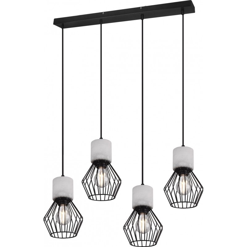 71,95 € Free Shipping | Hanging lamp Trio Jamiro 150×80 cm. Living room and bedroom. Modern Style. Metal casting. Black Color