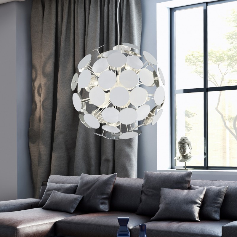 175,95 € Free Shipping | Hanging lamp Trio Discalgo Ø 54 cm. Living room and bedroom. Design Style. Metal casting. White Color