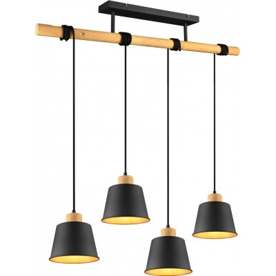 186,95 € Free Shipping | Hanging lamp Trio Harris Ø 18 cm. Living room and bedroom. Vintage Style. Metal casting. Black Color