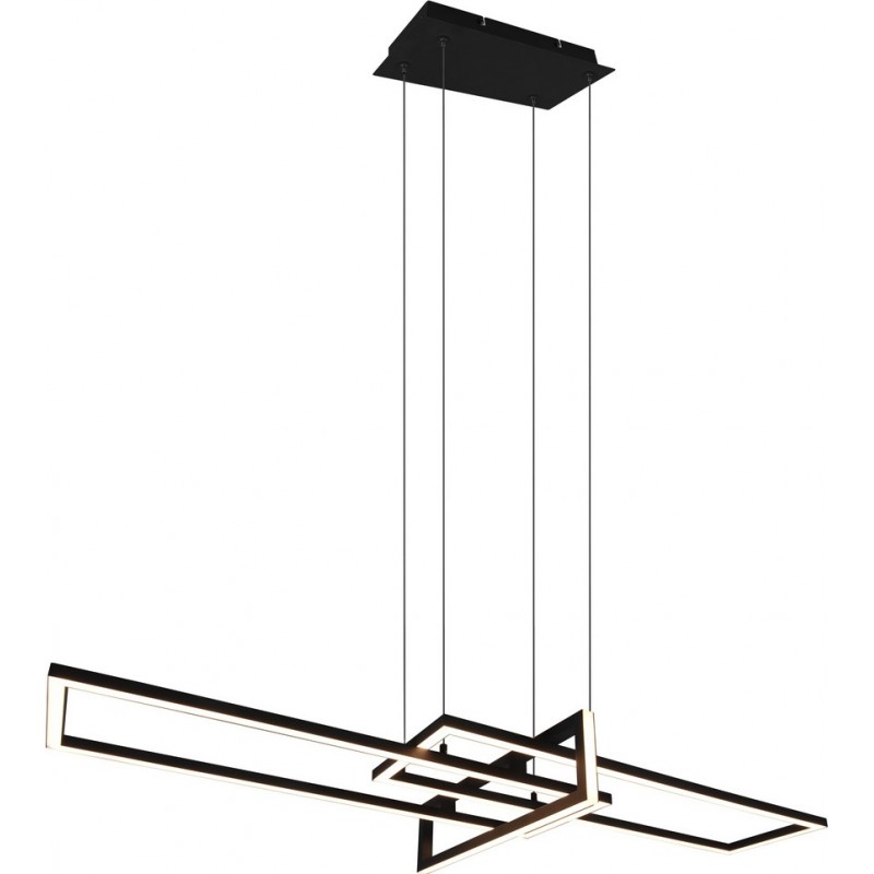 187,95 € Free Shipping | Hanging lamp Trio Salinas 34W 3000K Warm light. 150×110 cm. Integrated LED Living room and bedroom. Modern Style. Metal casting. Black Color