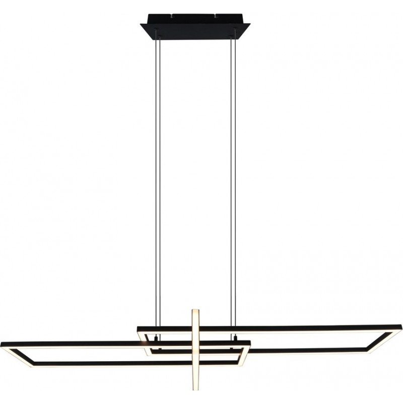 187,95 € Free Shipping | Hanging lamp Trio Salinas 34W 3000K Warm light. 150×110 cm. Integrated LED Living room and bedroom. Modern Style. Metal casting. Black Color