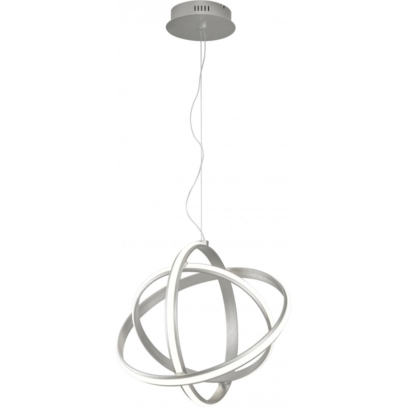 188,95 € Free Shipping | Hanging lamp Trio Compton 45W 3000K Warm light. Ø 50 cm. Integrated LED Living room, kitchen and bedroom. Modern Style. Metal casting. Matt nickel Color