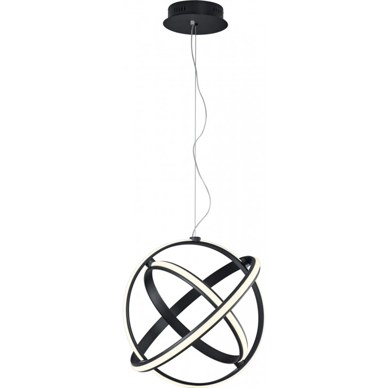 178,95 € Free Shipping | Hanging lamp Trio Compton 45W 3000K Warm light. Ø 50 cm. Integrated LED Living room, kitchen and bedroom. Modern Style. Metal casting. Anthracite Color