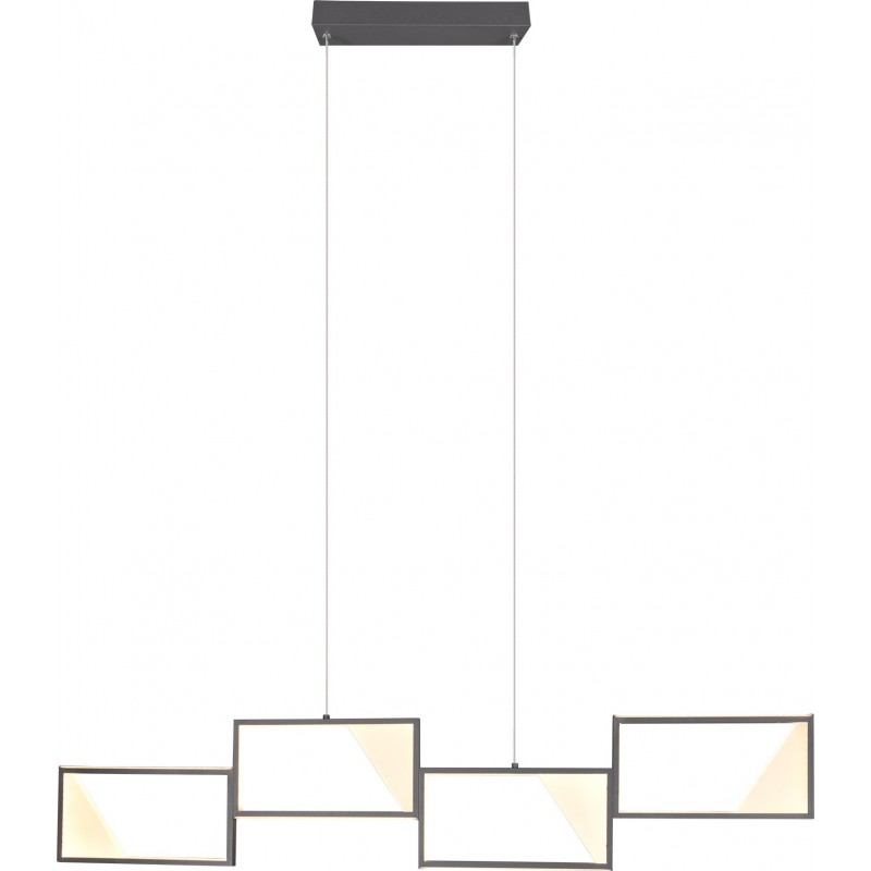 136,95 € Free Shipping | Hanging lamp Trio Cafu 28W 3000K Warm light. 150×106 cm. Integrated LED Living room and bedroom. Modern Style. Metal casting. Anthracite Color