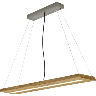 191,95 € Free Shipping | Hanging lamp Trio Brad 27W 3000K Warm light. 150×100 cm. Integrated LED Wood. Brown Color