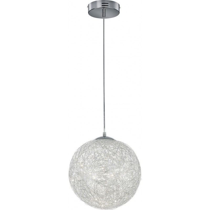 52,95 € Free Shipping | Hanging lamp Trio Thunder 8W 3000K Warm light. Ø 30 cm. Integrated LED Living room and bedroom. Modern Style. Metal casting. Plated chrome Color