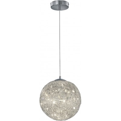 76,95 € Kostenloser Versand | Hängelampe Trio Thunder 10.5W 3000K Warmes Licht. Ø 40 cm. Integrierte LED Metall. Überzogenes chrom Farbe