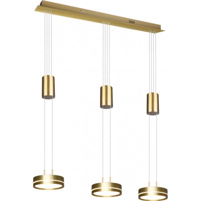 Hanging lamp Trio Franklin 9W 3000K Warm light. 150×85 cm. Adjustable height. integrated LED Living room and bedroom. Modern Style. Aluminum. Copper Color