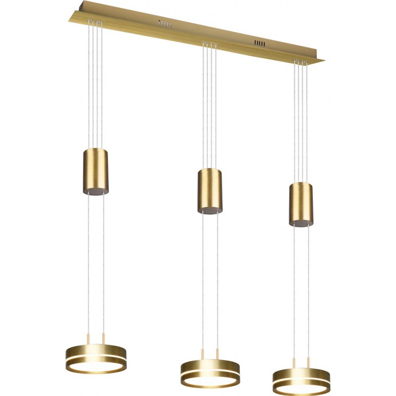 262,95 € Free Shipping | Hanging lamp Trio Franklin 9W 3000K Warm light. 150×85 cm. Adjustable height. integrated LED Living room and bedroom. Modern Style. Aluminum. Copper Color