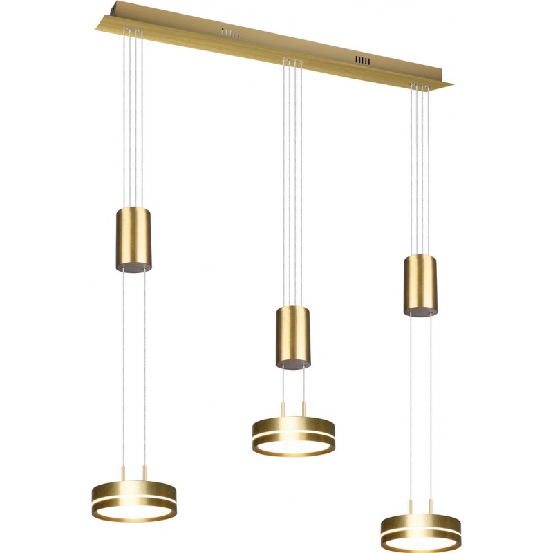 262,95 € Free Shipping | Hanging lamp Trio Franklin 9W 3000K Warm light. 150×85 cm. Adjustable height. integrated LED Living room and bedroom. Modern Style. Aluminum. Copper Color
