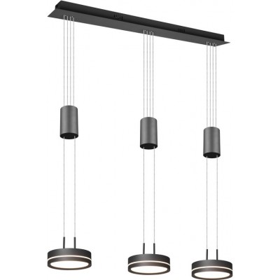 203,95 € Free Shipping | Hanging lamp Trio Franklin 9W 3000K Warm light. 150×85 cm. Adjustable height. integrated LED Living room and bedroom. Modern Style. Aluminum. Anthracite Color