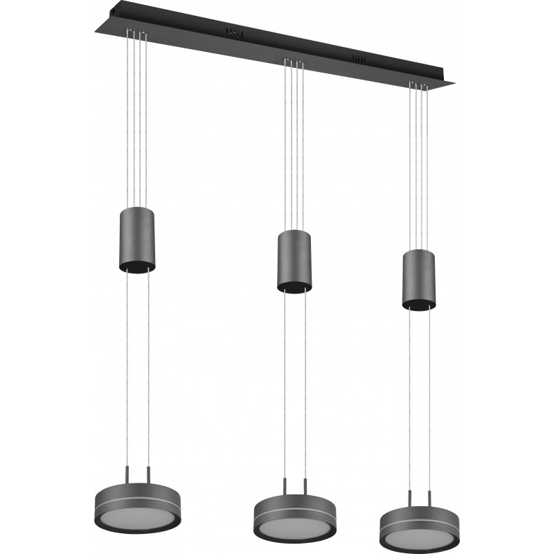 189,95 € Free Shipping | Hanging lamp Trio Franklin 9W 3000K Warm light. 150×85 cm. Adjustable height. integrated LED Living room and bedroom. Modern Style. Aluminum. Anthracite Color