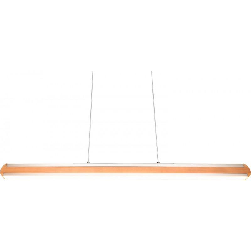 188,95 € Free Shipping | Hanging lamp Trio Deacon 40W 150×110 cm. White LED with adjustable color temperature Living room and bedroom. Modern Style. Wood. Natural Color