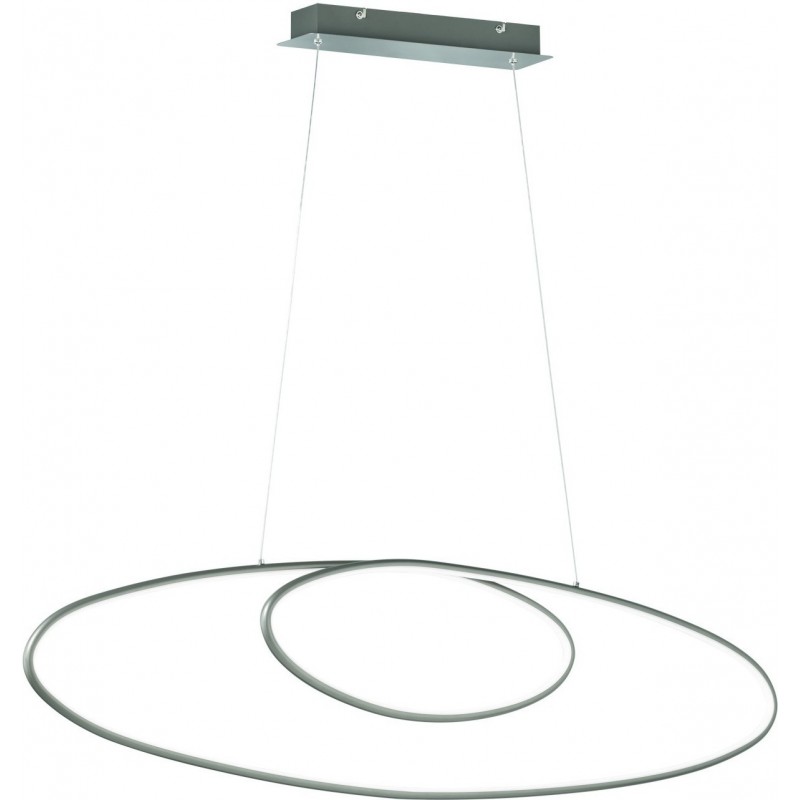81,95 € Free Shipping | Hanging lamp Trio Avus 35W 3000K Warm light. 150×110 cm. Integrated LED Living room and bedroom. Modern Style. Metal casting. Matt nickel Color