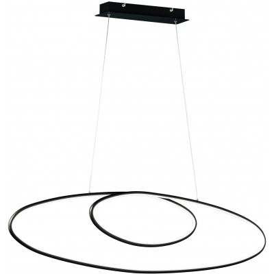 Hanging lamp Trio Avus 35W 3000K Warm light. 150×110 cm. Integrated LED Living room and bedroom. Modern Style. Metal casting. Black Color
