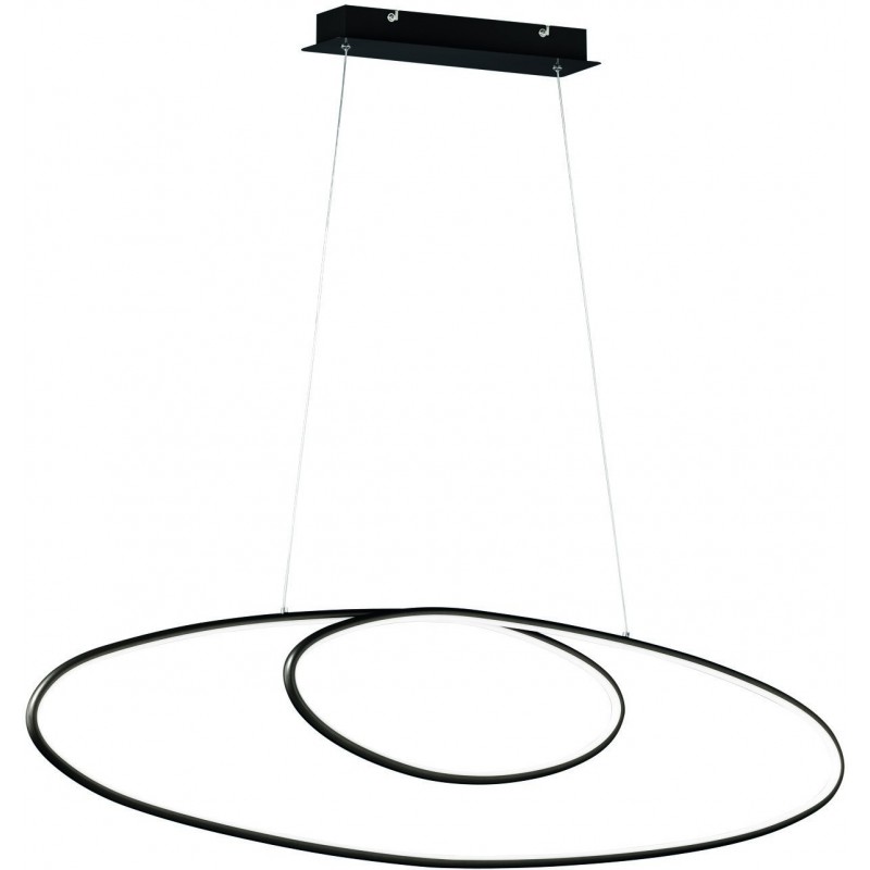 81,95 € Free Shipping | Hanging lamp Trio Avus 35W 3000K Warm light. 150×110 cm. Integrated LED Living room and bedroom. Modern Style. Metal casting. Black Color