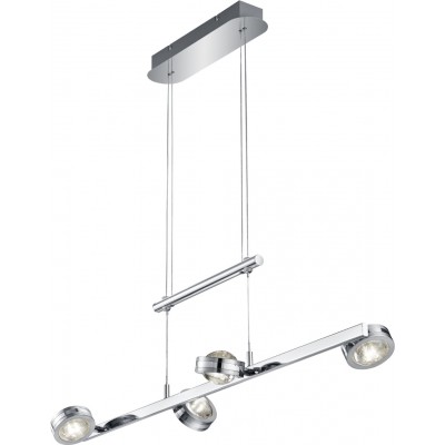 Hanging lamp Trio Lentil 2.3W 3000K Warm light. 160×80 cm. Adjustable height. integrated LED Living room and bedroom. Modern Style. Metal casting. Plated chrome Color