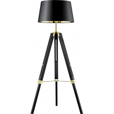 76,95 € Free Shipping | Floor lamp Trio Gent Ø 80 cm. Adjustable height Wood. Black Color