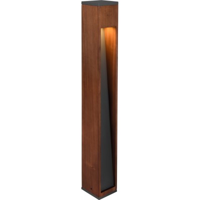 Luminous beacon Trio Canning 80×10 cm. Vertical pole luminaire Terrace and garden. Modern Style. Wood. Brown Color