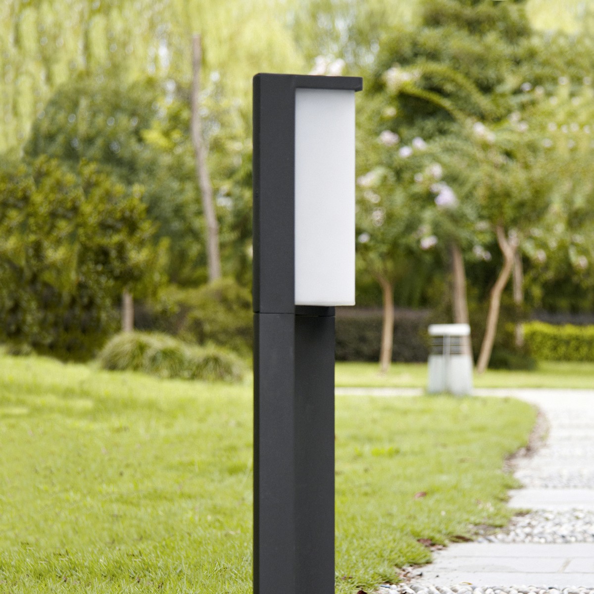 159,95 € Free Shipping | Luminous beacon Trio Suez 8.5W 3000K Warm light. 110×20 cm. Vertical pole luminaire. Integrated LED Cast aluminum. Anthracite Color