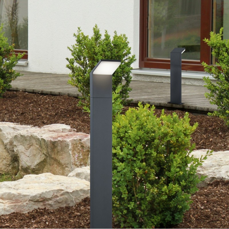 158,95 € Free Shipping | Luminous beacon Trio Pearl 9W 3000K Warm light. 100×14 cm. Vertical pole luminaire. Integrated LED Terrace and garden. Modern Style. Cast aluminum. Anthracite Color