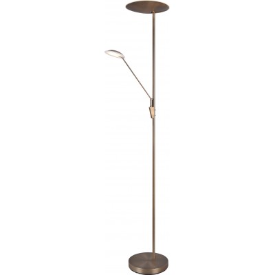 Floor lamp Trio Edmonton 33W Ø 30 cm. White LED with adjustable color temperature. Directional light Living room and bedroom. Modern Style. Metal casting. Old copper Color