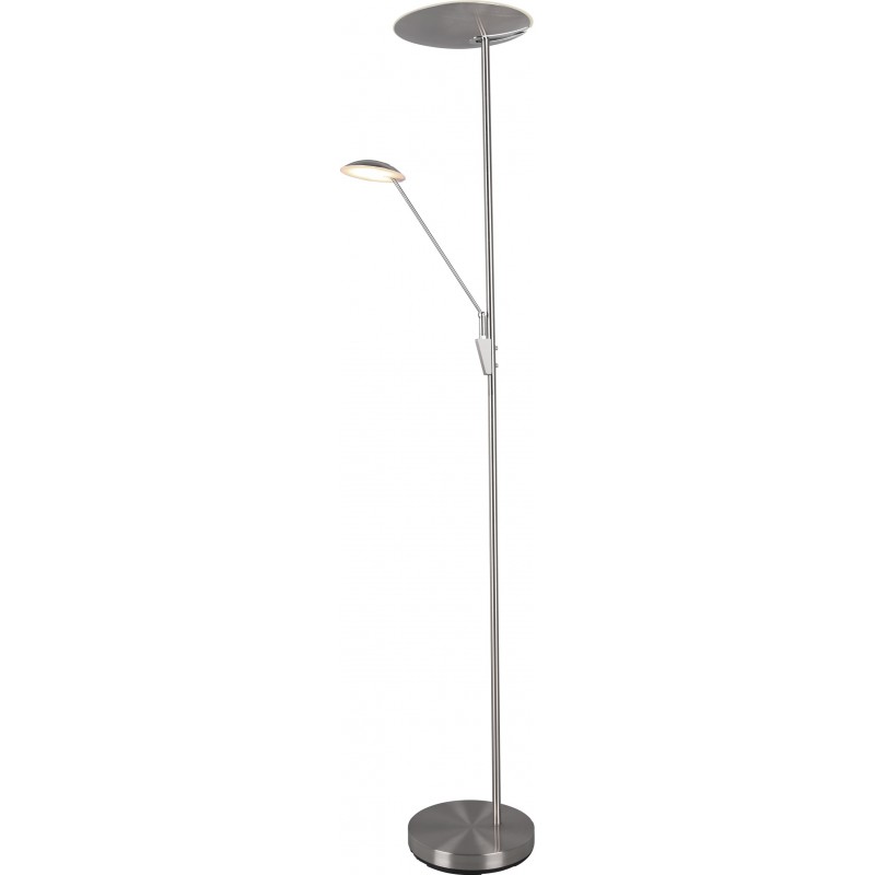 97,95 € Free Shipping | Floor lamp Trio Edmonton 33W Ø 30 cm. White LED with adjustable color temperature. Directional light Living room and bedroom. Modern Style. Metal casting. Matt nickel Color