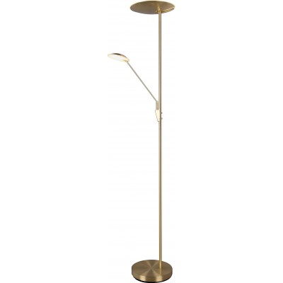 Lampadaire Trio Edmonton 33W Ø 30 cm. LED blanche à température de couleur réglable. Lumière directionnelle Salle et chambre. Style moderne. Métal. Couleur cuivre