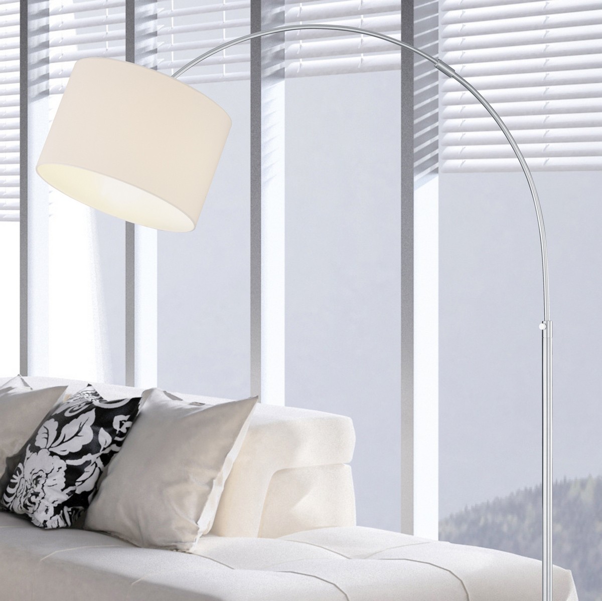 132,95 € Spedizione Gratuita | Lampada da pavimento Trio Hotel 215×30 cm. Altezza regolabile Metallo. Colore nichel opaco