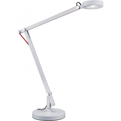 85,95 € Free Shipping | Desk lamp Trio Amsterdam 5W 3000K Warm light. 90×18 cm. Adjustable height. Integrated LED. Directional light Living room, bedroom and office. Modern Style. Metal casting. White Color