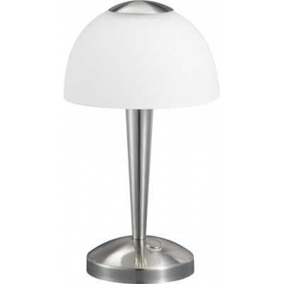 46,95 € Free Shipping | Table lamp Trio Ventura 4W 3000K Warm light. Ø 15 cm. Integrated LED. Touch function Living room and bedroom. Modern Style. Metal casting. Matt nickel Color