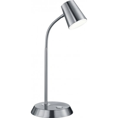 63,95 € Envio grátis | Lampada de escritorio Trio Narcos 4.8W 3000K Luz quente. 38×15 cm. LED integrado. Flexível. Função de toque Metais. Cor níquel mate