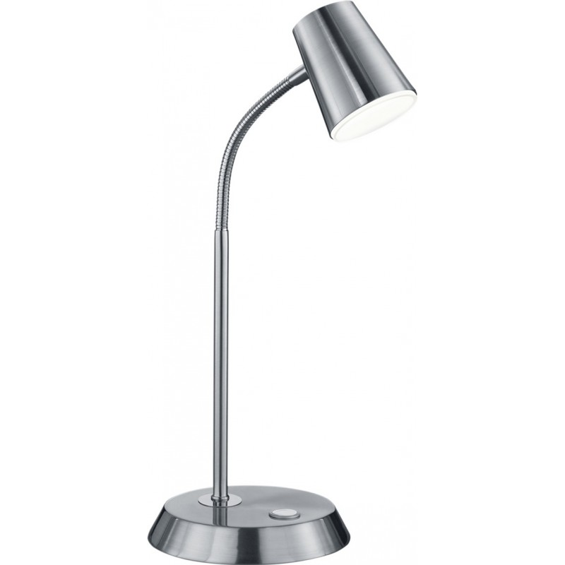 66,95 € Kostenloser Versand | Schreibtischlampe Trio Narcos 4.8W 3000K Warmes Licht. 38×15 cm. Integrierte LED. Flexibel. Touch-Funktion Wohnzimmer und schlafzimmer. Modern Stil. Metall. Matt nickel Farbe