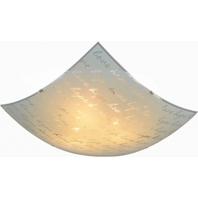 Luz de teto interna Trio Signa Forma Quadrado 50×50 cm. Sala de estar e quarto. Estilo moderno. Metais. Cor branco