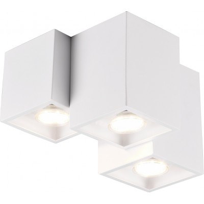Indoor spotlight Trio Fernando Cubic Shape 23×20 cm. Living room and bedroom. Modern Style. Metal casting. White Color